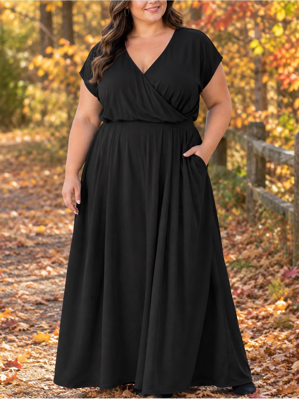 Plus Size Black wide leg jumpsuit
